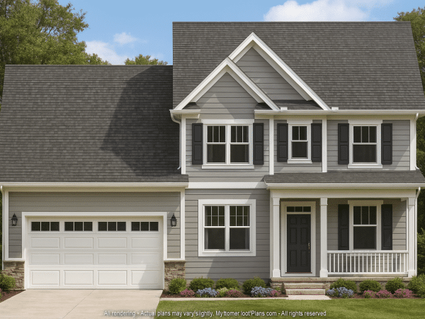 Classic 2-Story House Plan with Customizable Layout