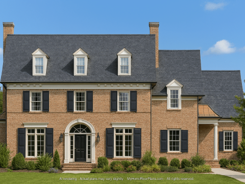Classic Georgian Home Plan Detailed Floor Plan & CAD Designs