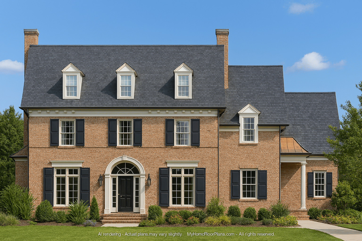 Classic Georgian Home Plan Detailed Floor Plan & CAD Designs