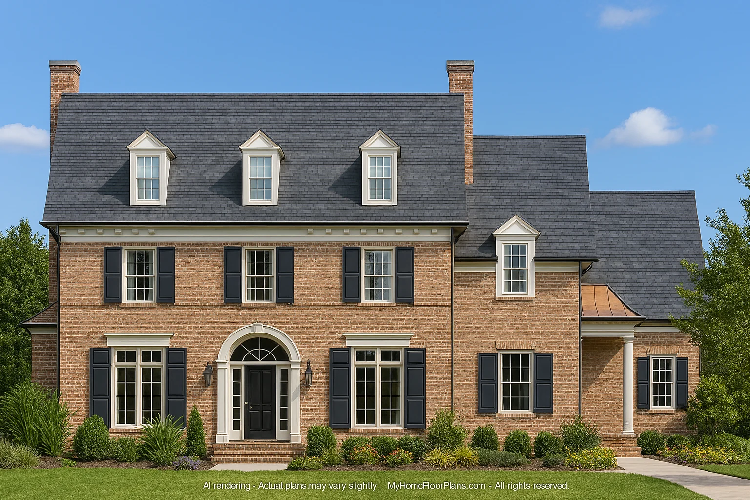Classic Georgian Home Plan Detailed Floor Plan & CAD Designs