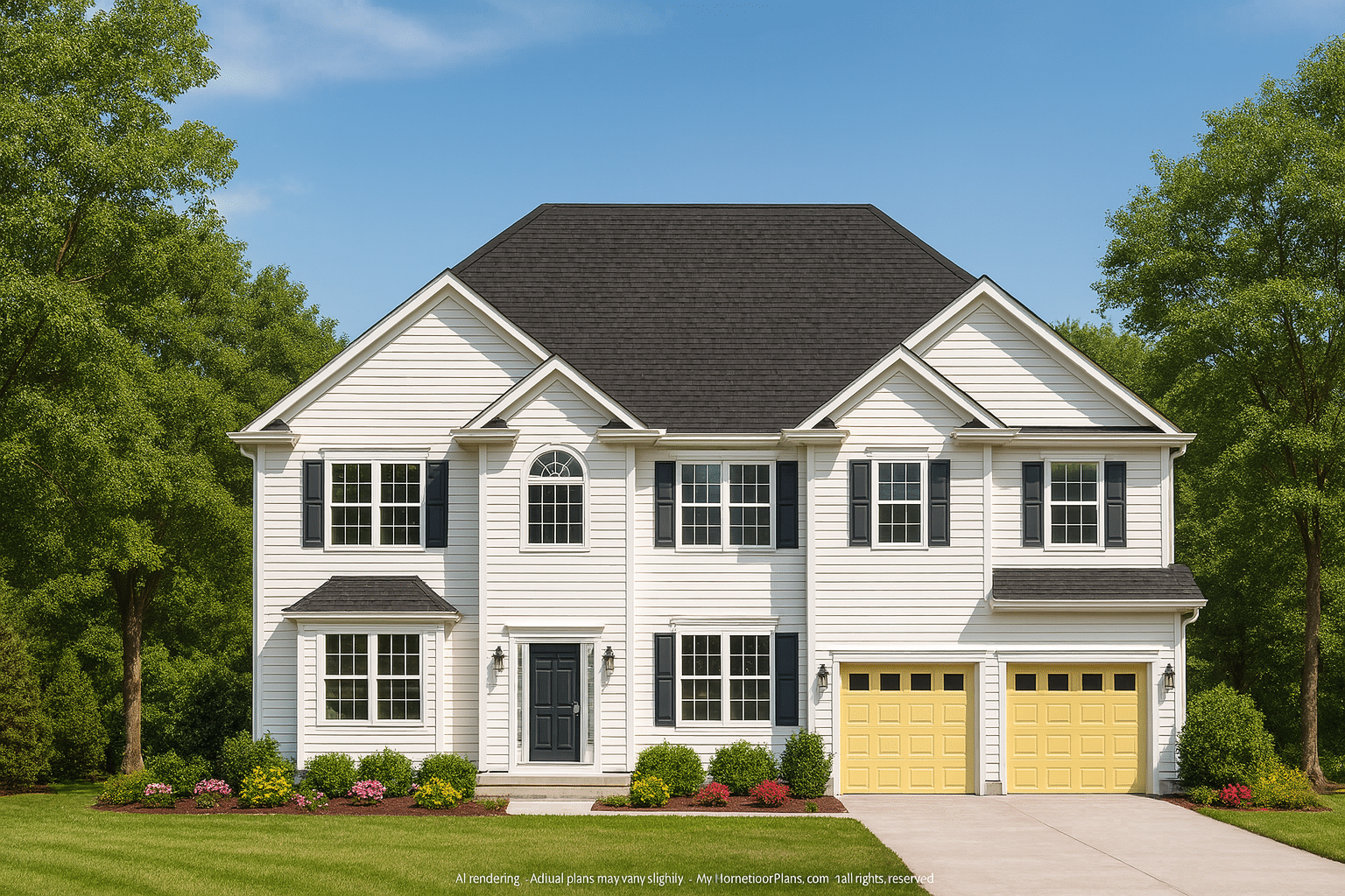 Classic Suburban Home Plan 6-Bedroom Layout with CAD Blueprints