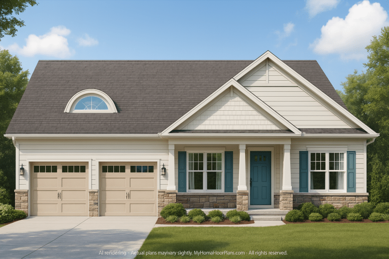 Classic Suburban Home Plan with 2,820 Heated Sq. Ft. & CAD Floor Blueprint