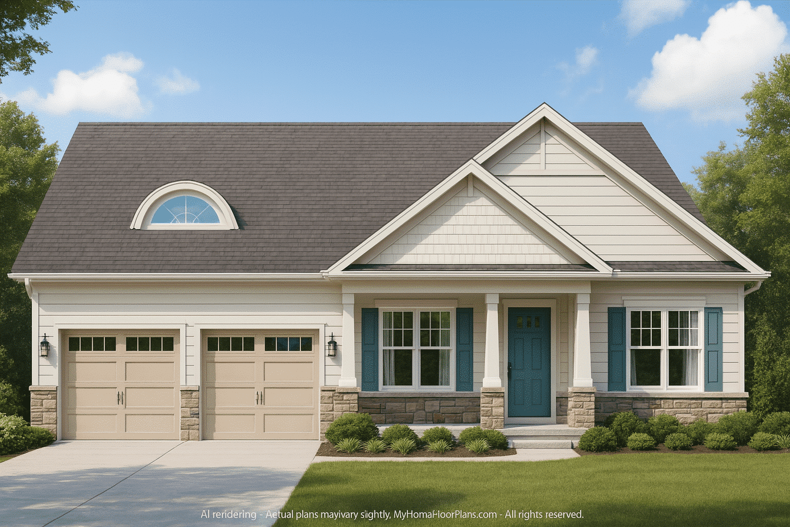 Classic Suburban Home Plan with 2,820 Heated Sq. Ft. & CAD Floor Blueprint
