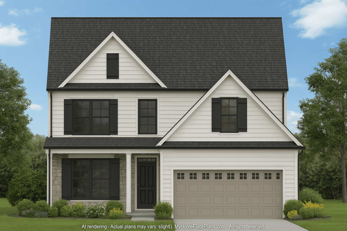 Classic Suburban Home Plan with 3 Stories and CAD Designs