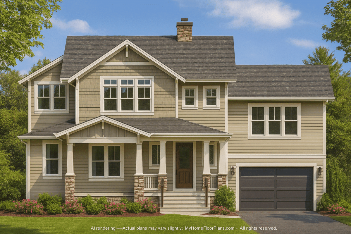 Coastal 2-Story House Plan with Covered Porches & CAD Blueprints