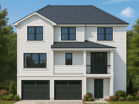 Coastal 4-Bedroom Home Floor Plan 3086 Sq Ft,2.5 Story