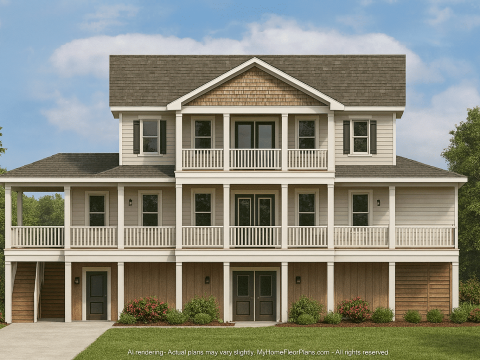 Coastal Beach Home Plan with 4 Bedrooms and Open Designs
