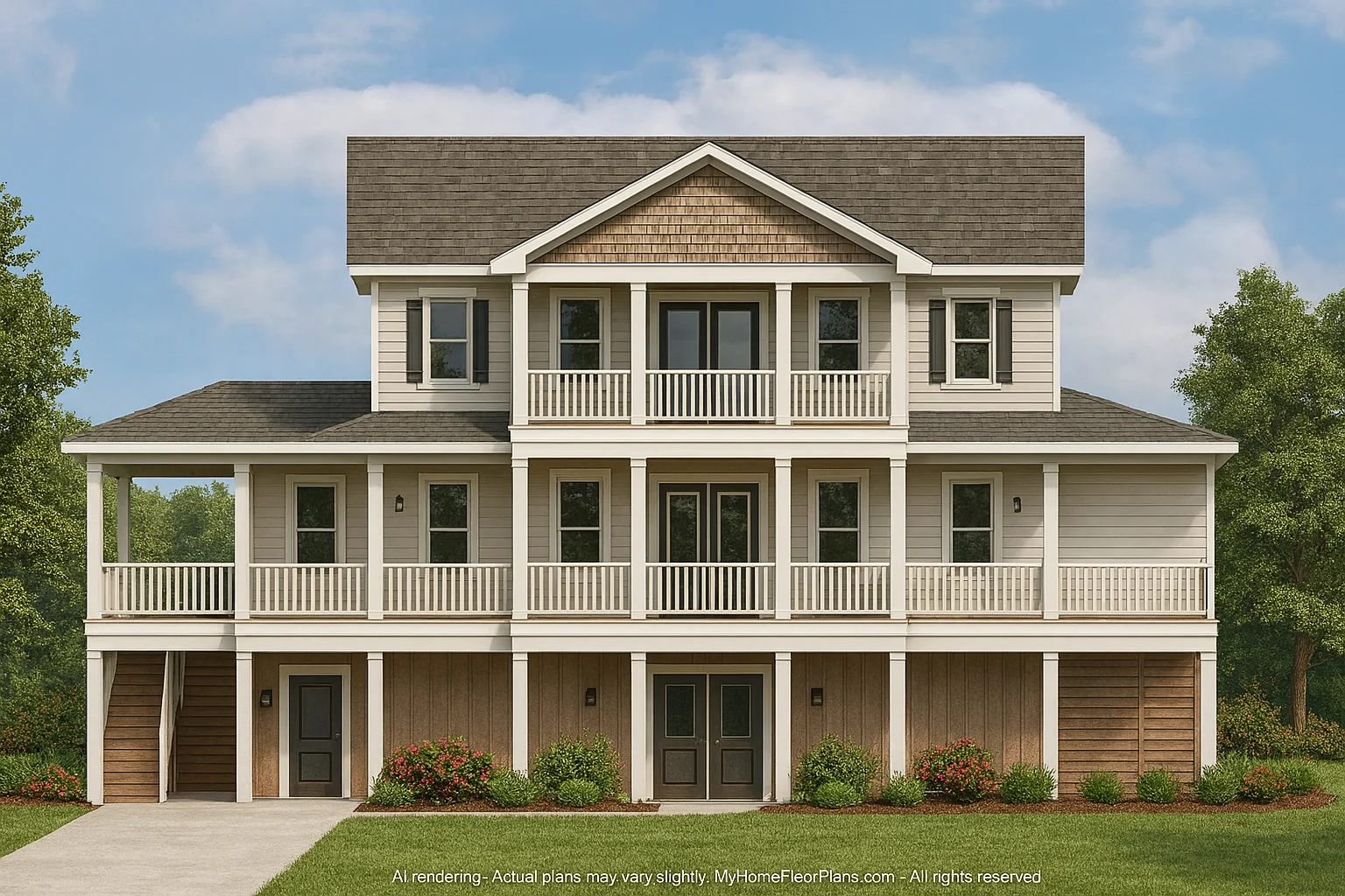 Coastal Beach Home Plan with 4 Bedrooms and Open Designs