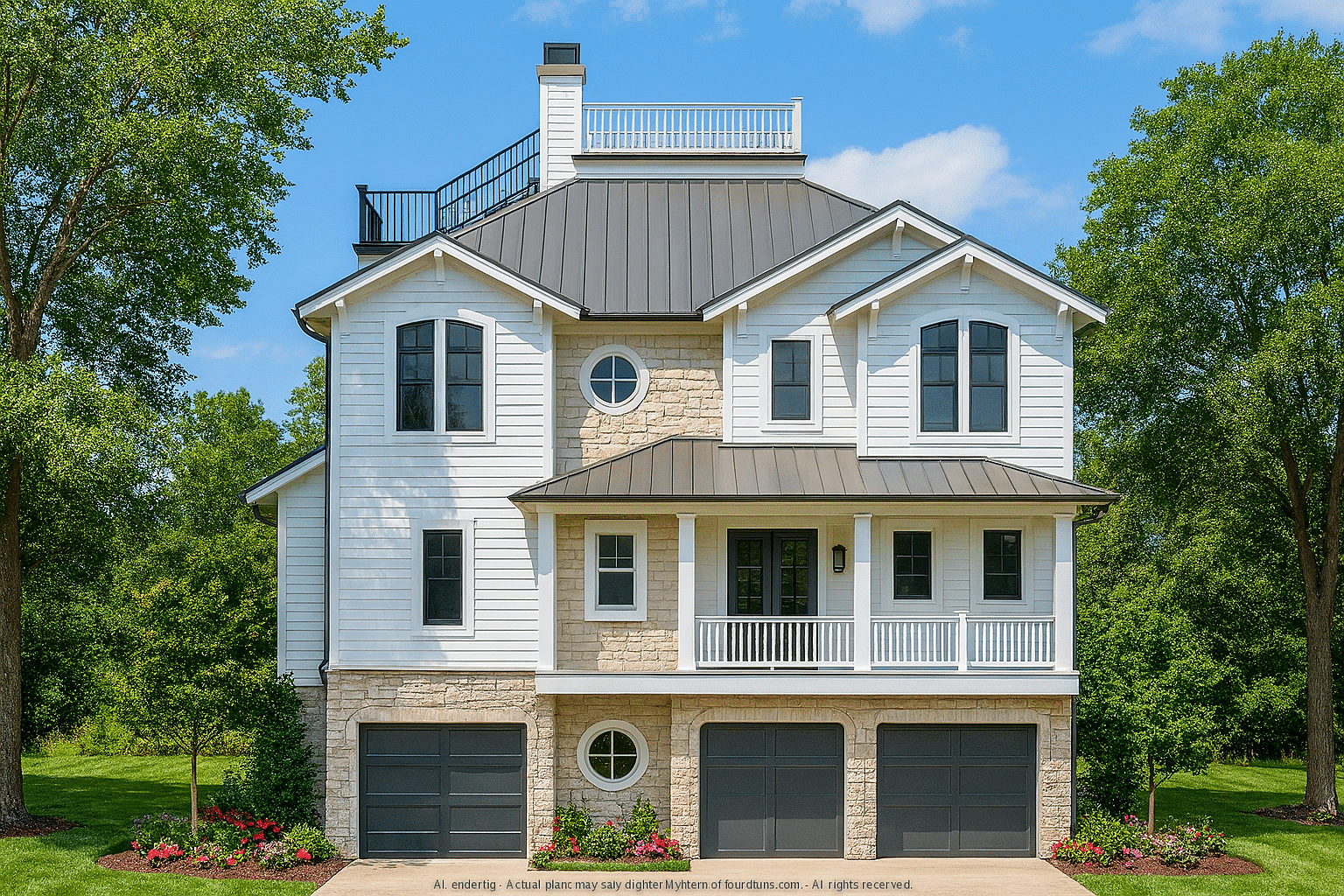 Coastal House Floor Plan with CAD Blueprints & Elegant Outdoor Living
