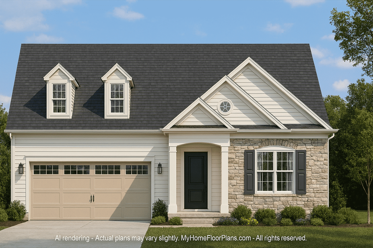 Colonial Farmhouse 2-Story House Plan with Timeless Charm