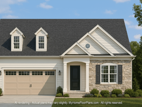 Colonial Farmhouse 2-Story House Plan with Timeless Charm