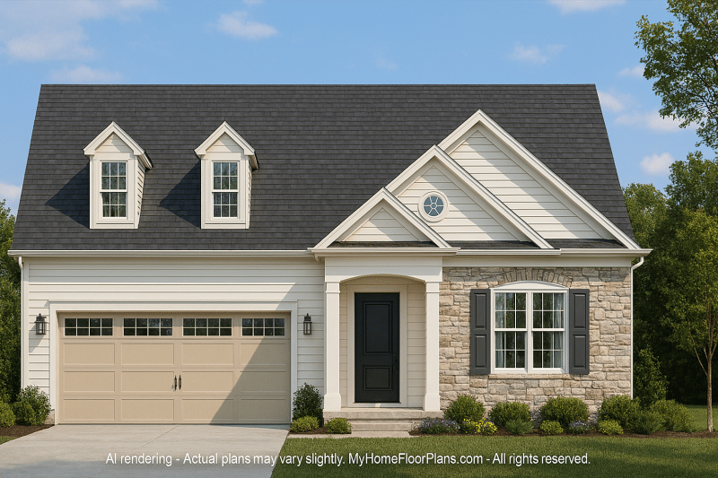 Colonial Farmhouse 2-Story House Plan with Timeless Charm
