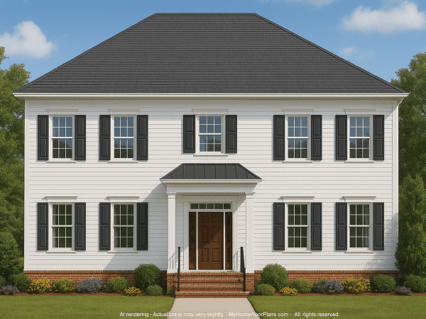 Colonial Revival Home Floor Plan with Timeless Indoor-Outdoor Layout
