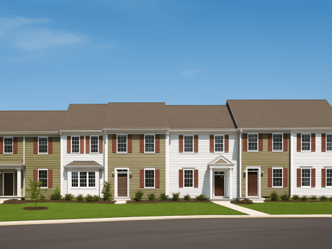 Colonial Townhome Plan with Spacious Layout and CAD Designs