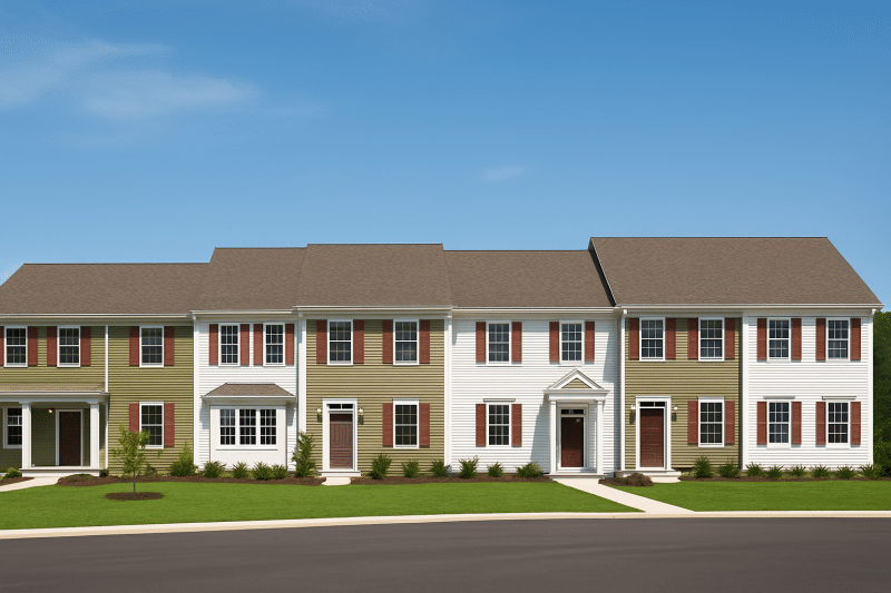 Colonial Townhome Plan with Spacious Layout and CAD Designs