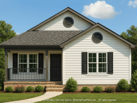 Compact 3-Bedroom Craftsman Home Plan with Open Floor Design