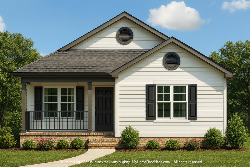 Compact 3-Bedroom Craftsman Home Plan with Open Floor Design