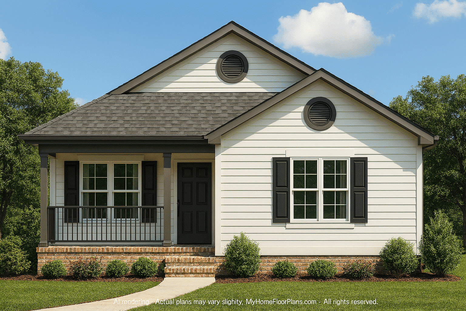 Compact 3-Bedroom Craftsman Home Plan with Open Floor Design