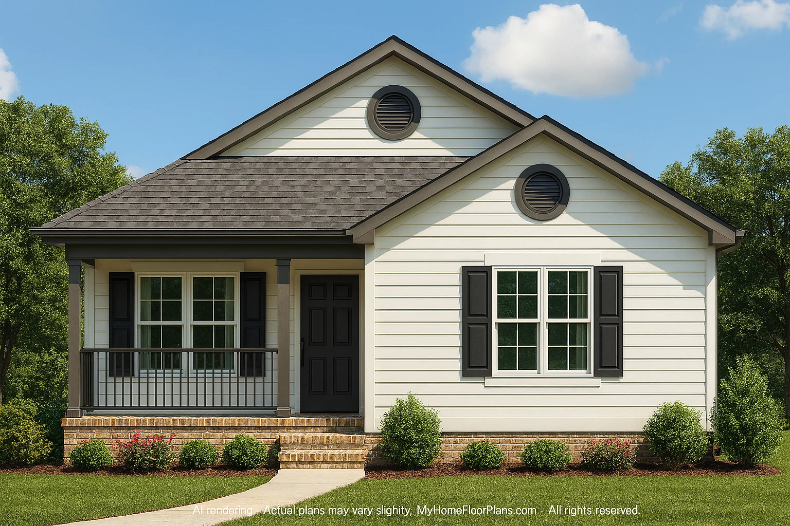 Compact 3-Bedroom Craftsman Home Plan with Open Floor Design