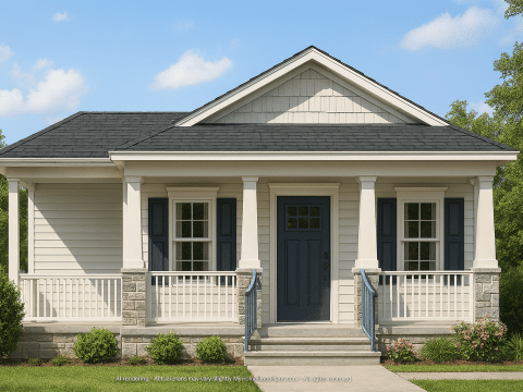 Compact Cottage Home Plan With Cozy Design and CAD Blueprint