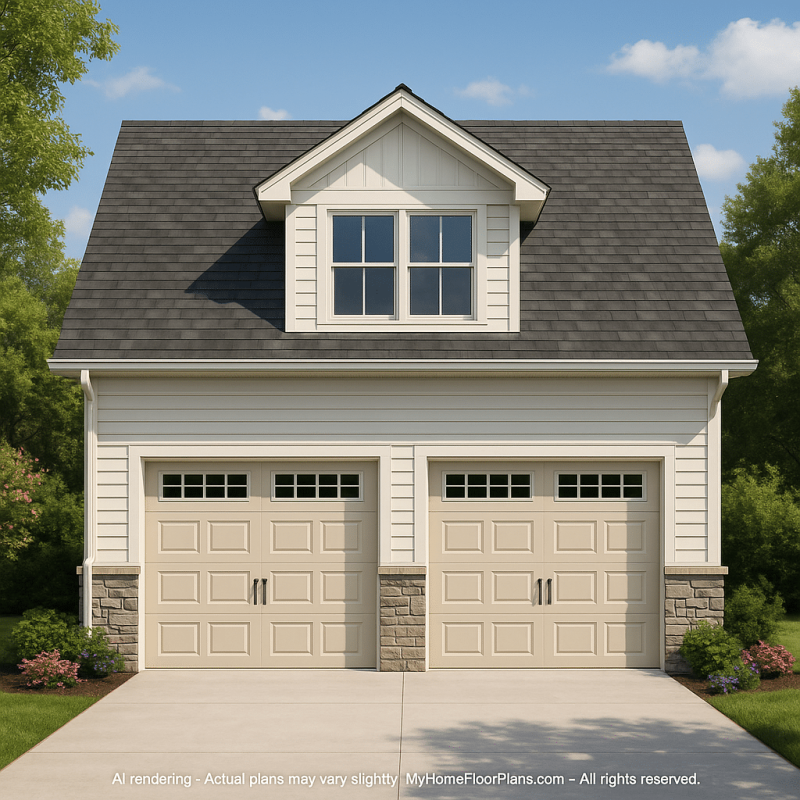 Compact Craftsman Garage Home Plan with Bonus Living Area