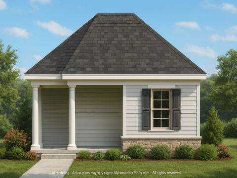 Compact Home Blueprint with CAD Designs & Open Floor Plan