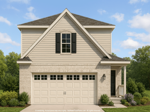 Compact Home Design with Garage & Loft Living Space Blueprint