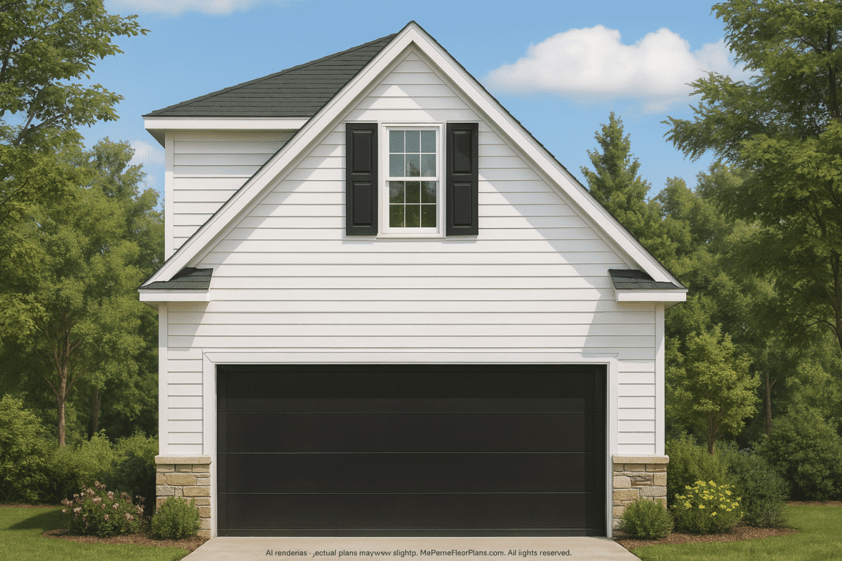 Compact Home Plan with Garage & Living Space CAD Designs