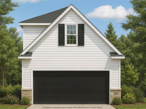 Compact Home Plan with Garage & Living Space CAD Designs