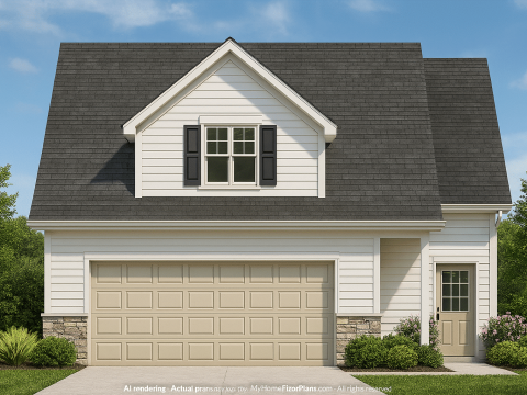 Compact House Plan with 2-Car Garage, Open Layout & CAD Blueprints
