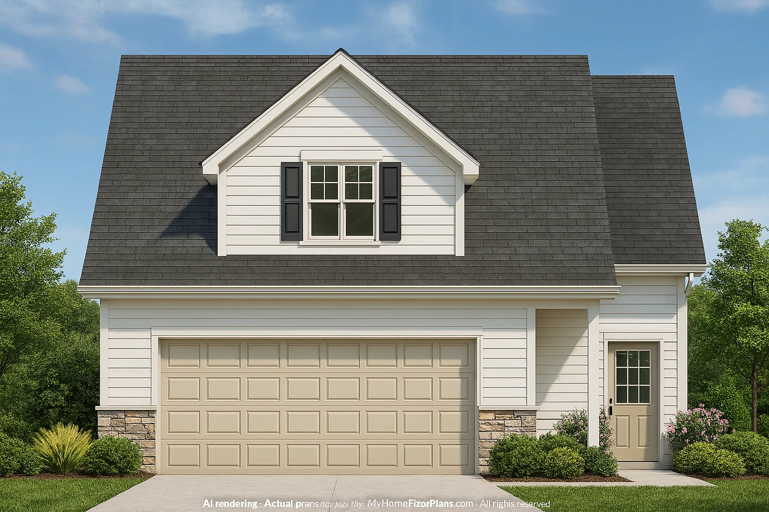 Compact House Plan with 2-Car Garage, Open Layout & CAD Blueprints