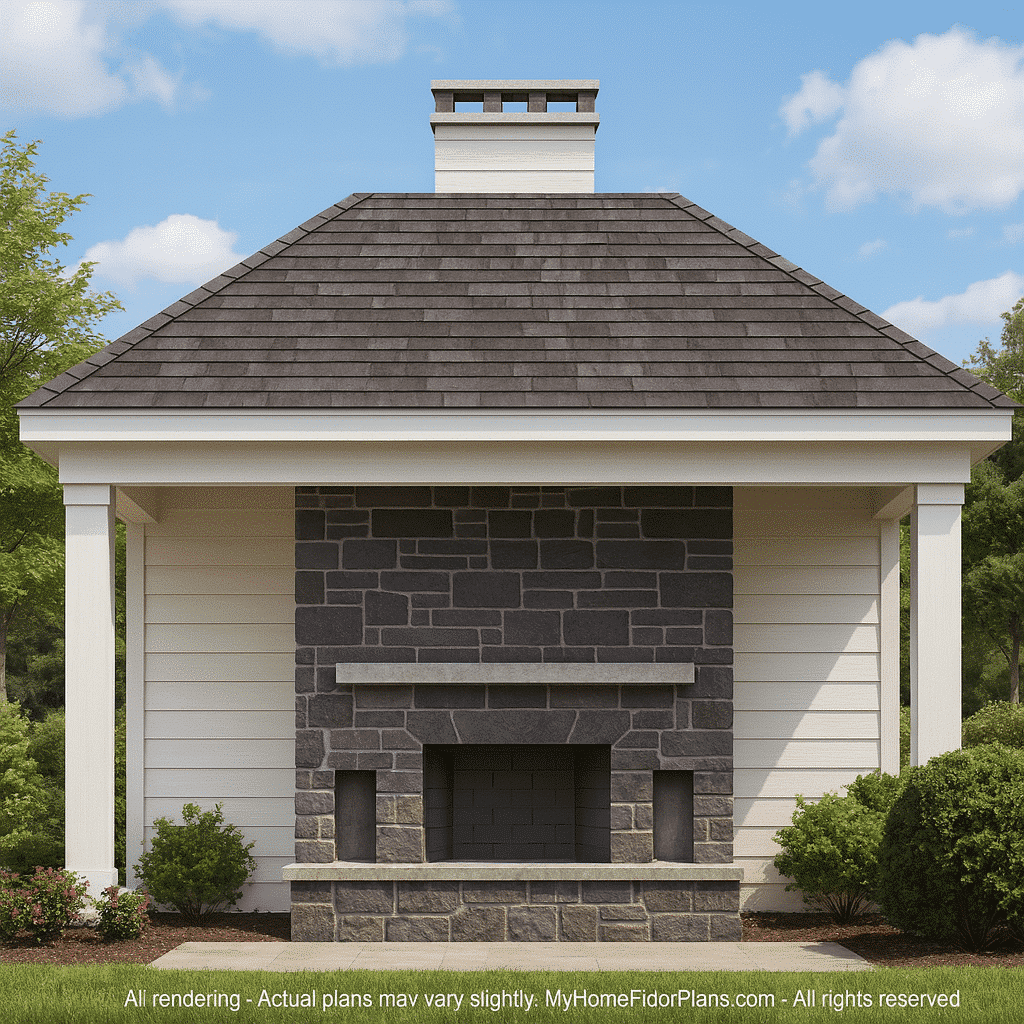 Compact Pavilion House Plan CAD Floor Designs & Blueprint