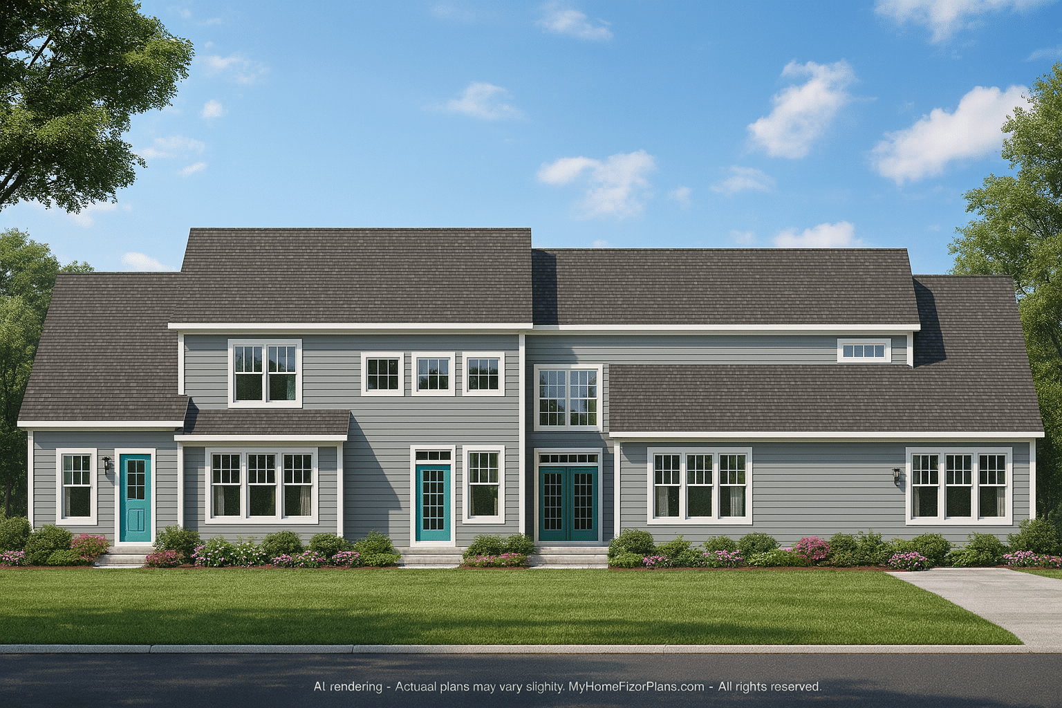 Contemporary 4-Bedroom Townhome Plan with CAD Blueprints