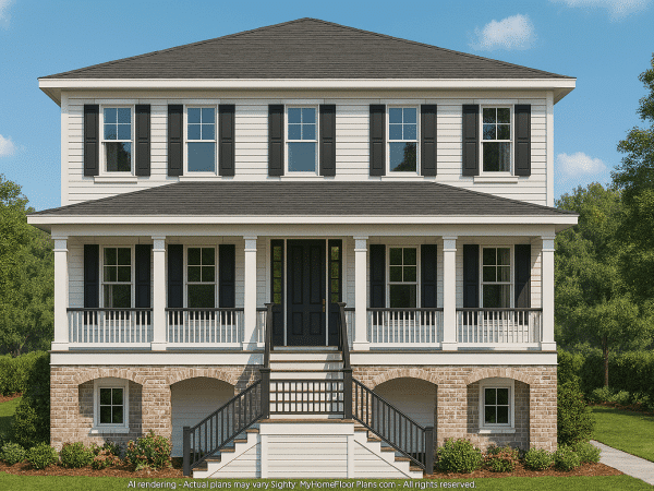 Contemporary Beach Home Plan with 3 Bedrooms and CAD Blueprints