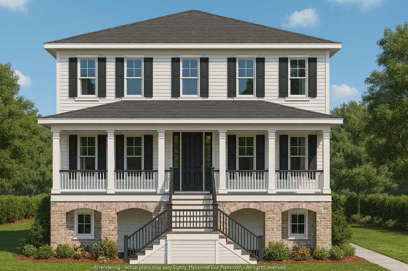 Contemporary Beach Home Plan with 3 Bedrooms and CAD Blueprints