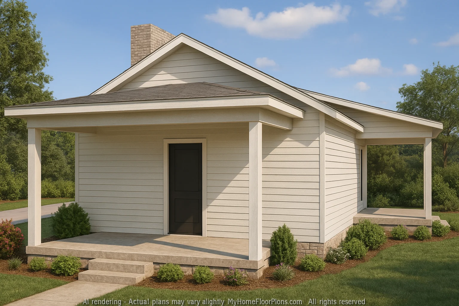 Cozy Cabin Home Floor Plan with CAD Designs & Blueprint