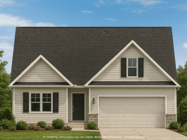 Crafted Home Floor Plan with Blueprint & CAD Design