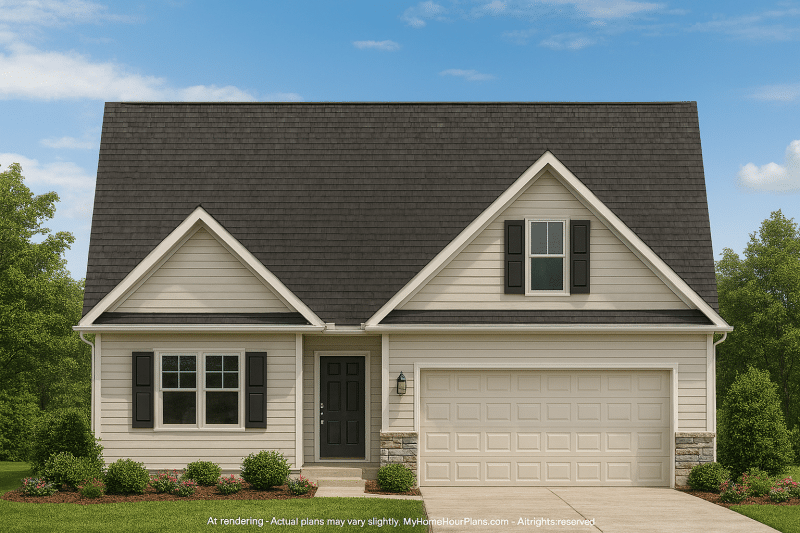 Crafted Home Floor Plan with Blueprint & CAD Design
