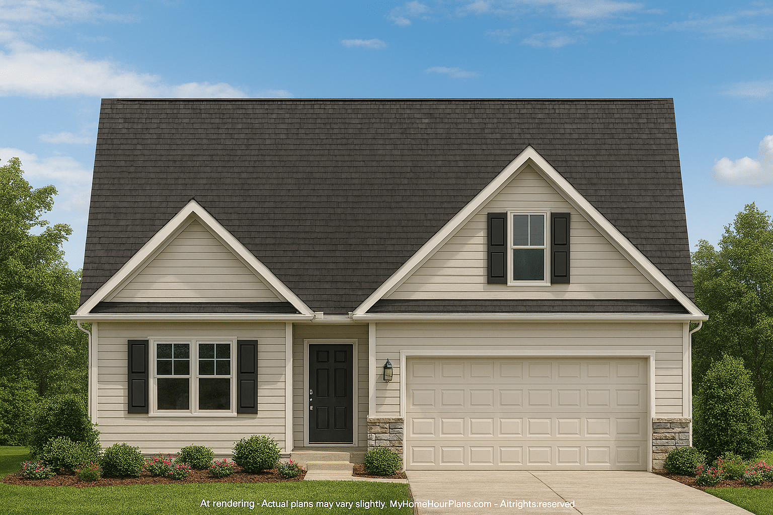 Crafted Home Floor Plan with Blueprint & CAD Design
