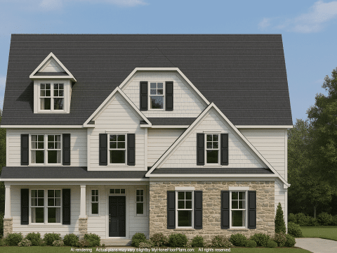 Craftsman Home Design with 2-Story Plan and CAD Blueprints