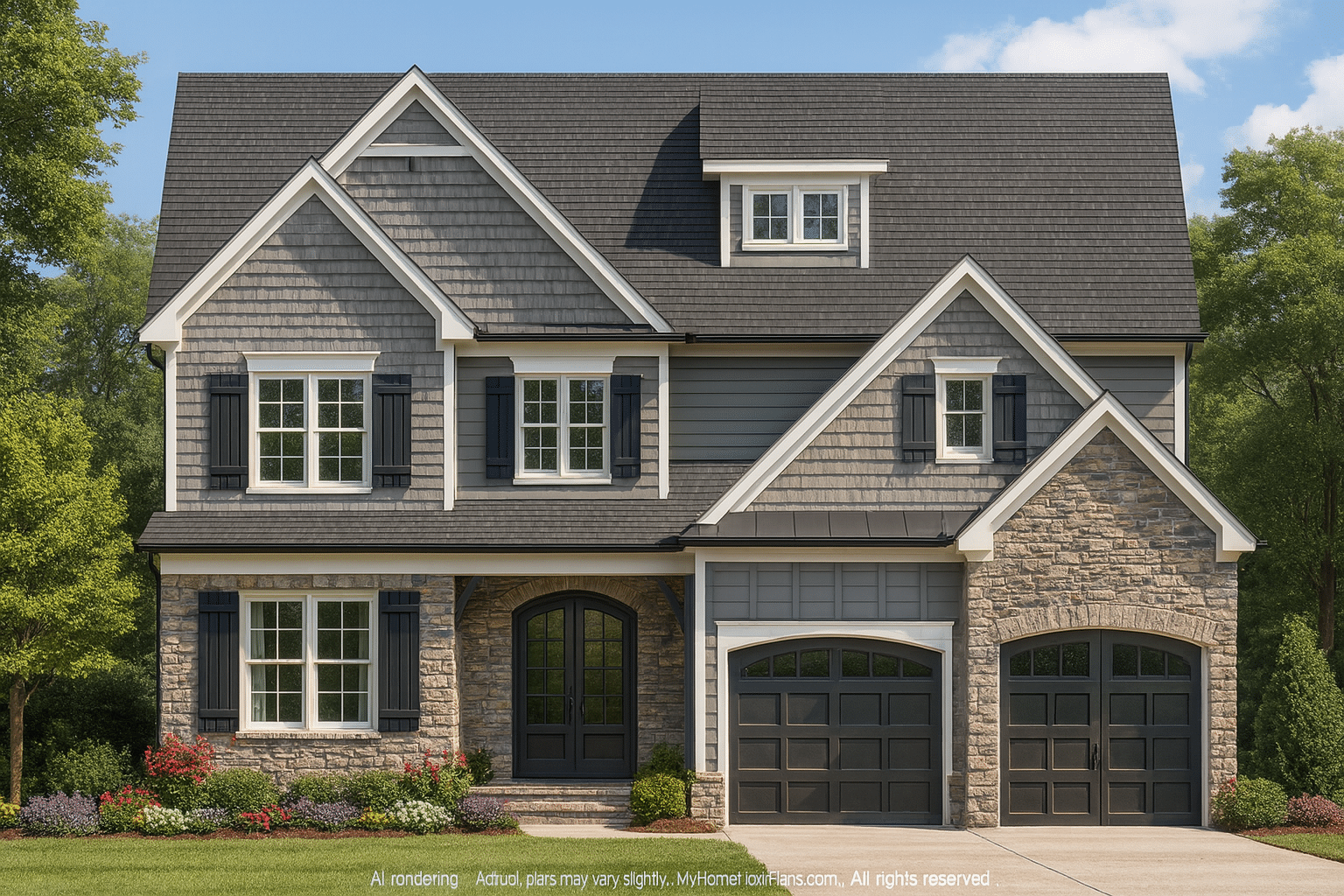 Craftsman Home Design with Floor Plan, CAD & Blueprint Features