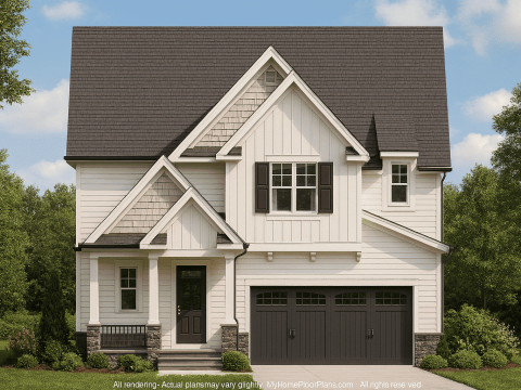 Craftsman Home Floor Plan 2,540 Sq Ft Two-Story Blueprint with CAD Files