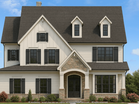 Craftsman Home Floor Plan Blueprint & CAD for Designers