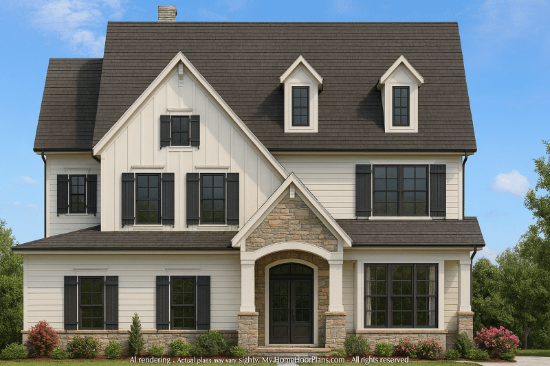 Craftsman Home Floor Plan Blueprint & CAD for Designers