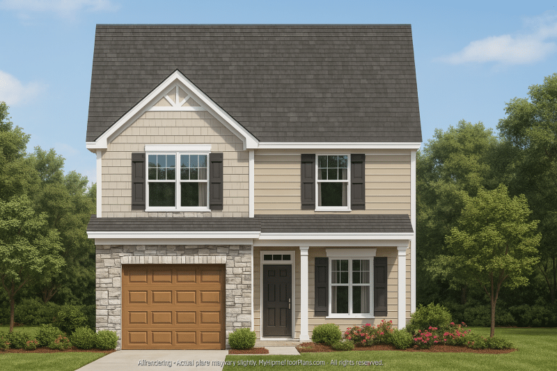 Craftsman Home Plan & Blueprint Designs - 2 Bed, 2 Bath, 1,368 Sq Ft
