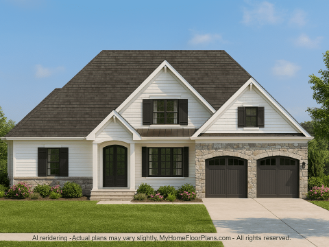 Craftsman Home Plan Stylish Floor Plan with Basement
