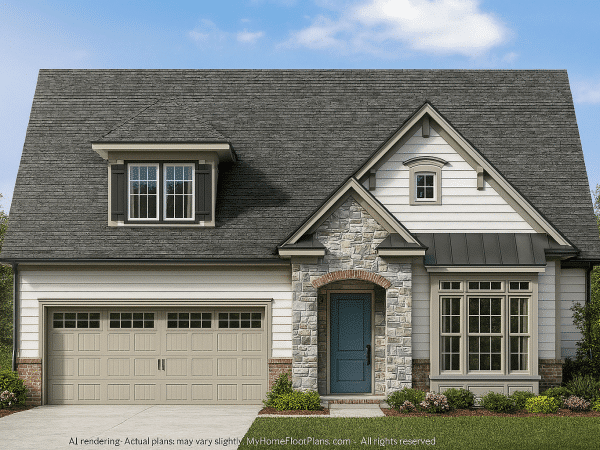 Craftsman Home Plan with 1.5 Stories, CAD Blueprints & Modern Design