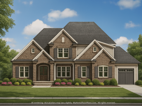 Craftsman Home Plan with 2 Floors, 4 Bedrooms & CAD Blueprints