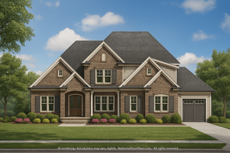 Craftsman Home Plan with 2 Floors, 4 Bedrooms & CAD Blueprints