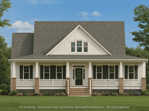 Craftsman Home Plan with 2 Floors & Detailed CAD Designs